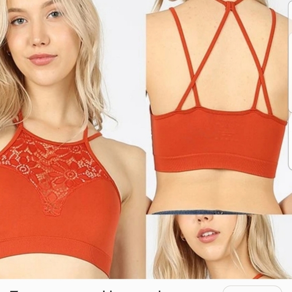 🥳Sale Zenana Grey icy ice 🧊 gray lace neck cage strappy bralette 🌬💎 Silver - Picture 2 of 2